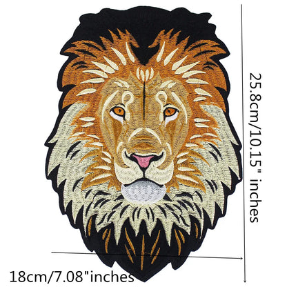 1Set Lion Dog Embroidery Patch Appliques Iron on Patches Badge Clothes Sewing