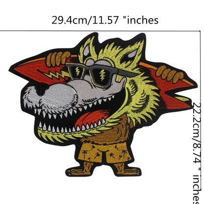 Toad Crow Foxes Dog Animal Embroidery Patch Applique Punk patches for clothing Iron On badges