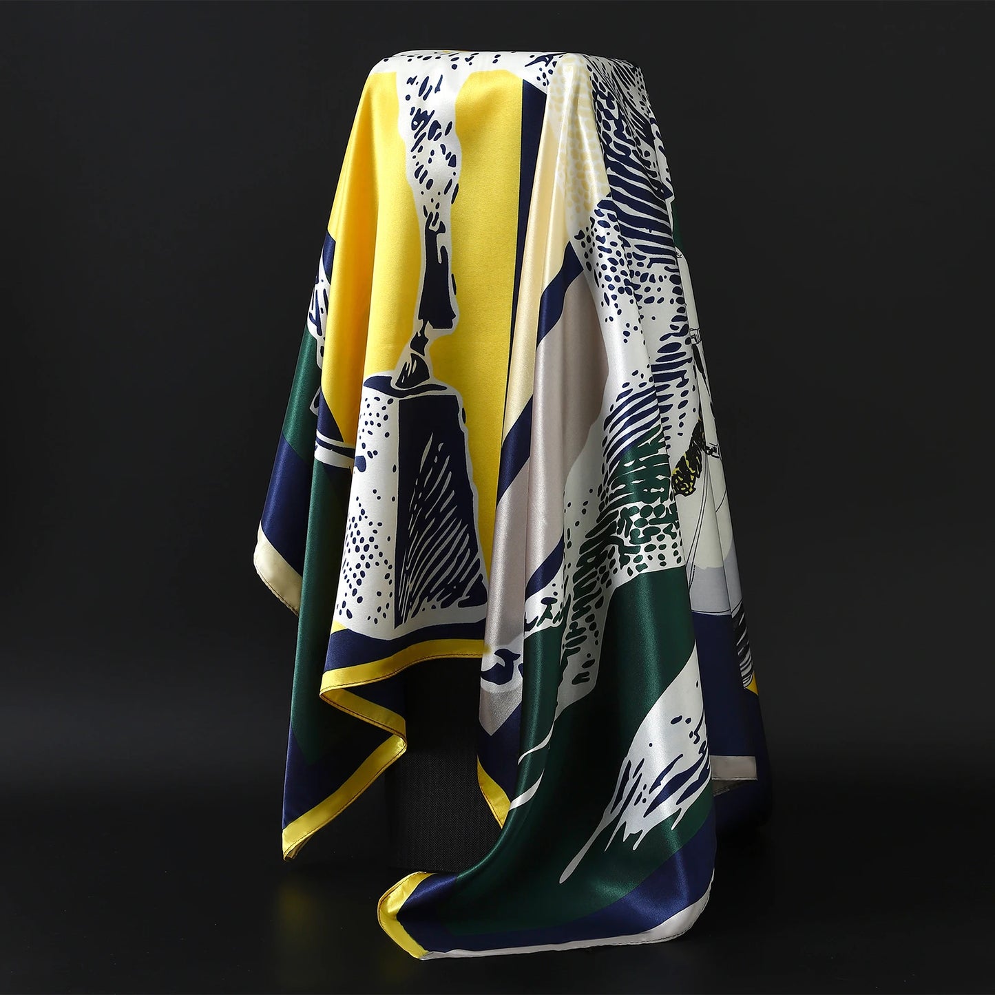 90cm Women Four Seasons Square Silk Satin Bandana Wrap Shawl Scarves Scarfs gfK4