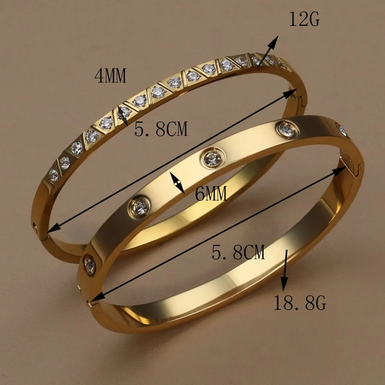 Fashion Stainless Steel Crystal Gold Color Women Bracelet Bangle Party Gift