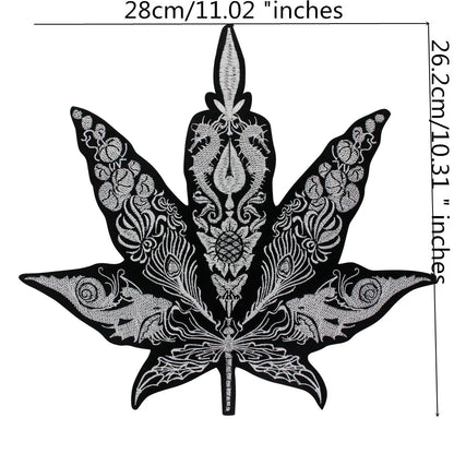 Large Black Snake Embroidery Tiger Maple Leaf Patches for Clothes Patch Stickers DIY Punk Badges for Iron-on Applique
