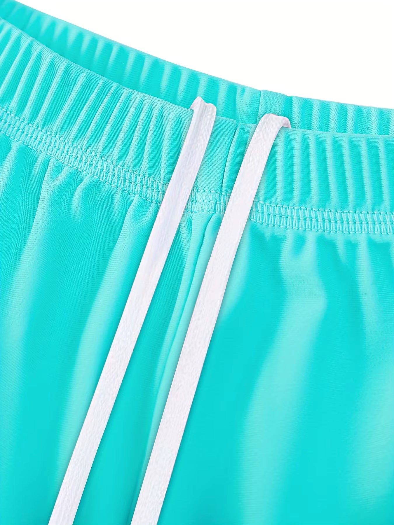 2pcs Kids Girls Short Sleeve Tops Swim Shorts Scale Print Patchwork Beach Bathing Swimwear