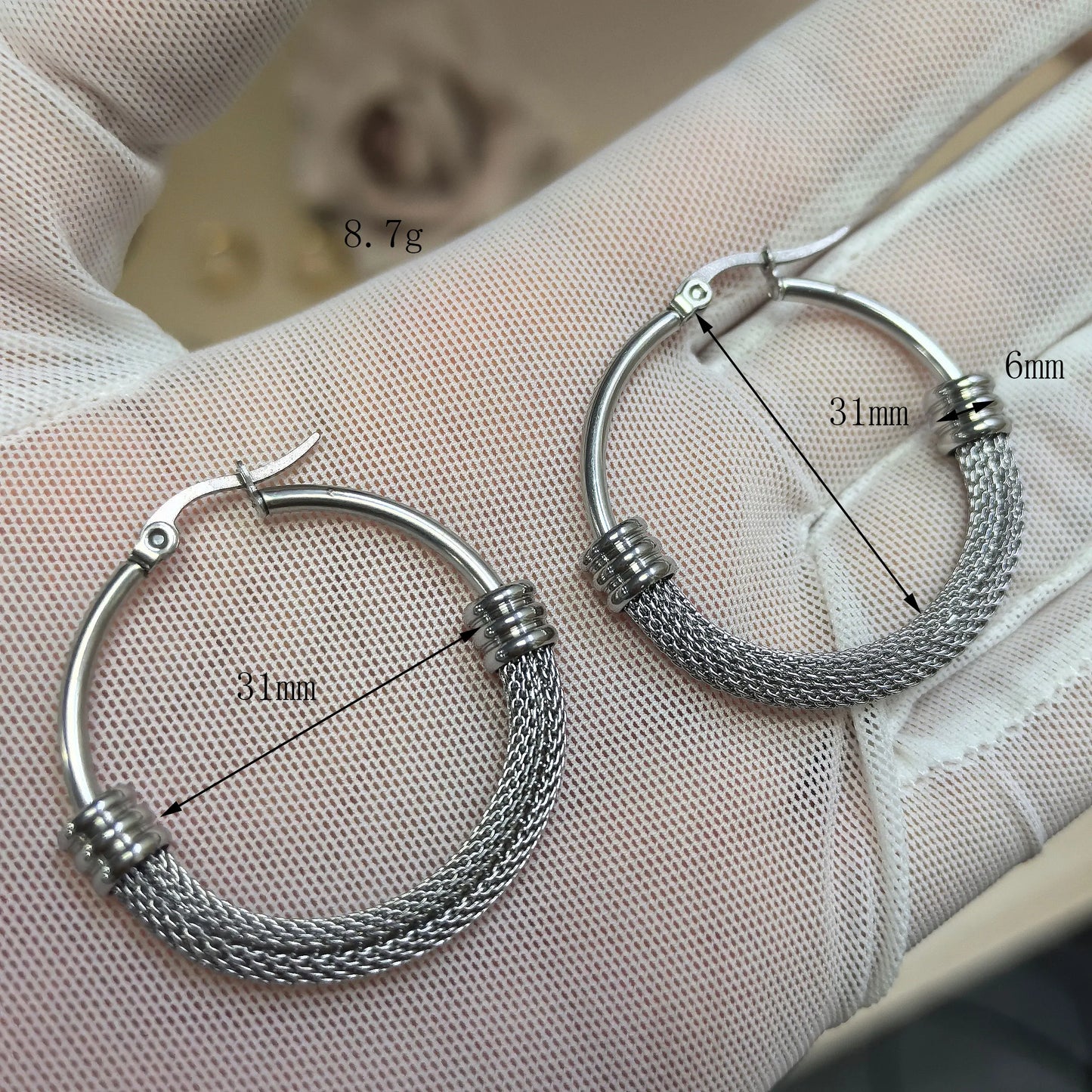 Exaggerated 18K Gold Plated Stainless Steel Women's Earrings Jewelry Gifts