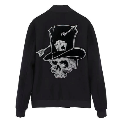 Poker Ace of Spades Embroidery Skull Iron Patch For Clothing Patches Punk Appliques sewing Sticker