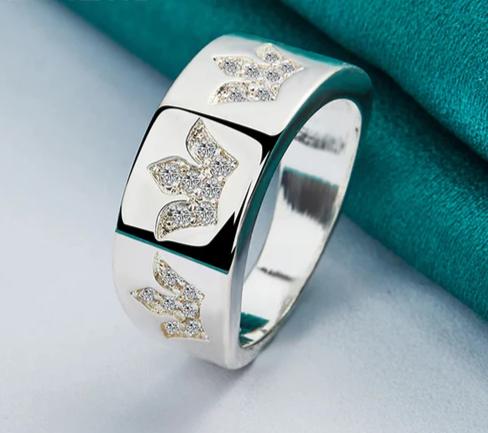 925 Sterling Silver Crown Zircon Women Man Wedding Engagement Party Fashion Charm Ring