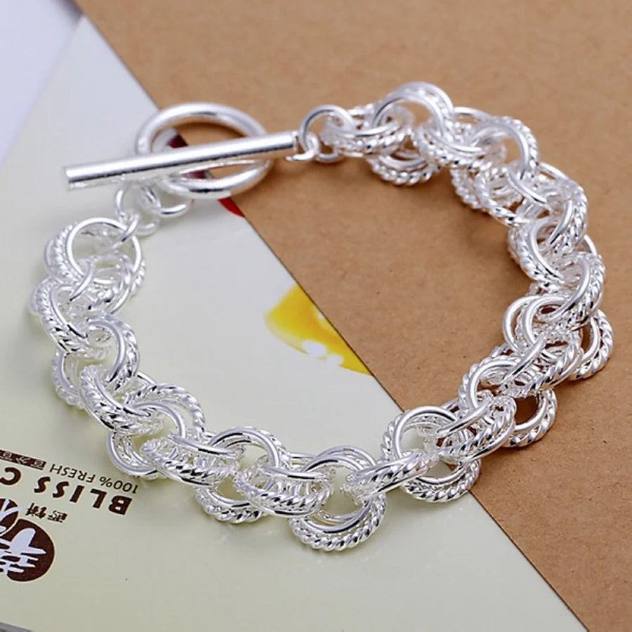 925 Silver Pretty Nice Fashion Wedding Party Circle Bracelets