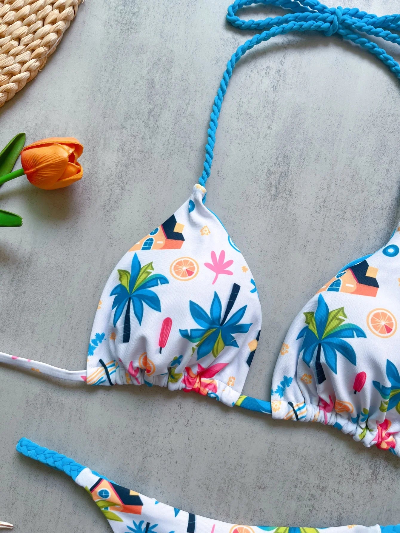 Women Printed Triangle Bikini Push Up Brazilian Swimwear Bikinis Padded Swimsuit Thong Bathing Suit