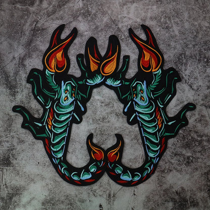 Scorpion Biker Patch Embroidered Patch Appliques Iron on Patches Badge Clothes Sewing