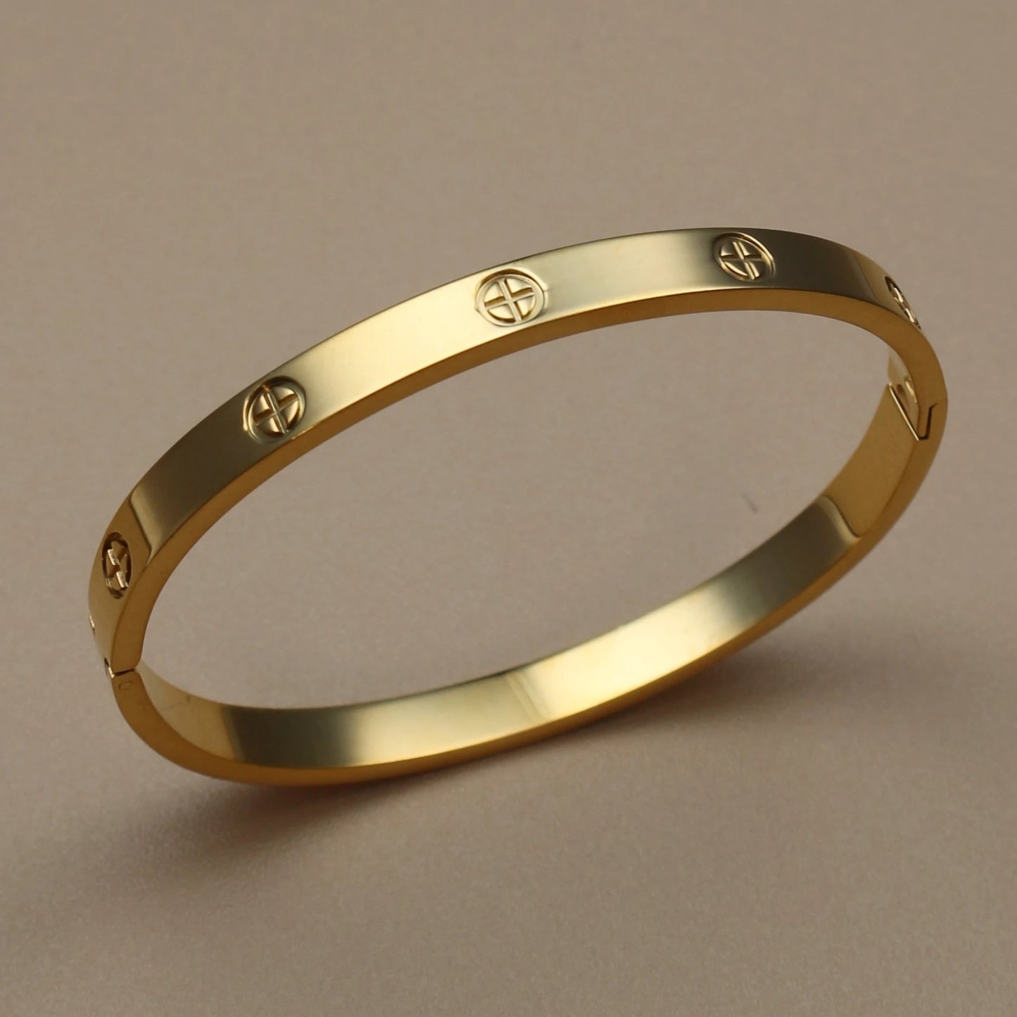 Stainless Steel Bangle Four-leaf Clover Crystal Design Stacking Bracelet Bangle