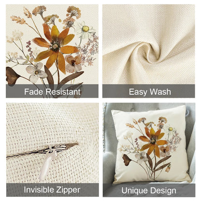 Plant Wildflower Abstract Watercolor Flower Deco Pillowcase Cushion Cover