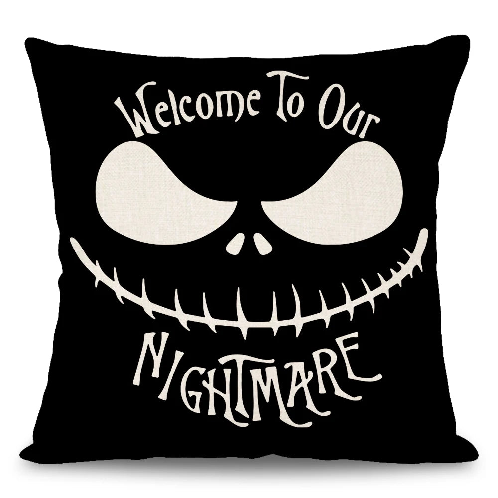18x18 Inches Halloween Skull Spider Spooky Web Design Sofa Cushion Pillowcase Home Decor