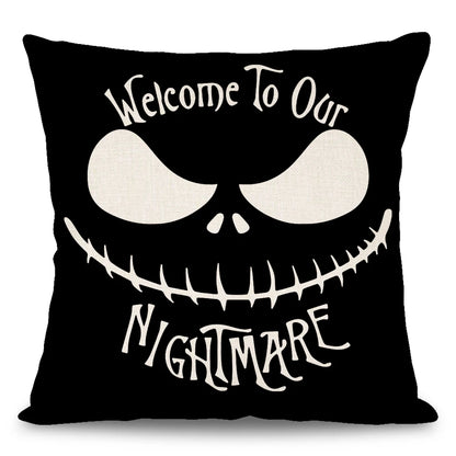 18x18 Inches Halloween Skull Spider Spooky Web Design Sofa Cushion Pillowcase Home Decor