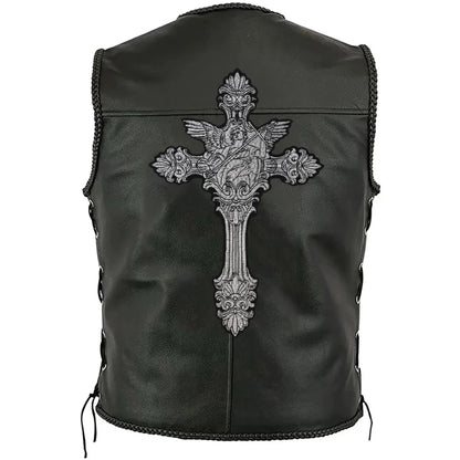 Big Cross Skull Gothic Punk Rock Iron on Patches Embroidered Crown Skull Patch Clothes Sewing Stickers