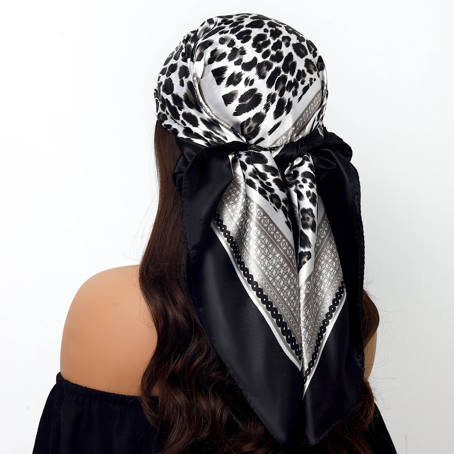 90cm Women Four Seasons Square Silk Satin Bandana Wrap Shawl Scarves Scarfs Sqk7