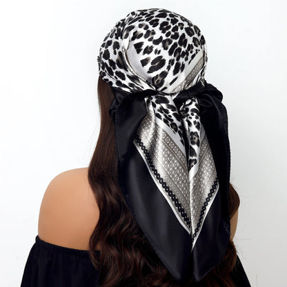 90cm Women Four Seasons Square Silk Satin Bandana Wrap Shawl Scarves Scarfs Sqk7