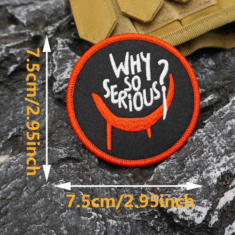 Why so Serious Tactic Embroidered Patch Iron-On Sewing Clothes Patches Applique