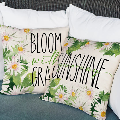 18 X 18 Inch Daisy Flower Design Sofa Cushion Plant Pattern Pillowcase Cover Decor