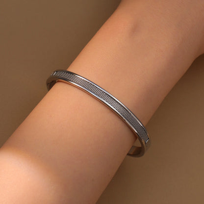 Women Punk 18k Gold Color Stainless Steel Statement Bracelet Bangle