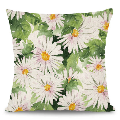 18 X 18 Inch Daisy Flower Design Sofa Cushion Plant Pattern Pillowcase Cover Decor