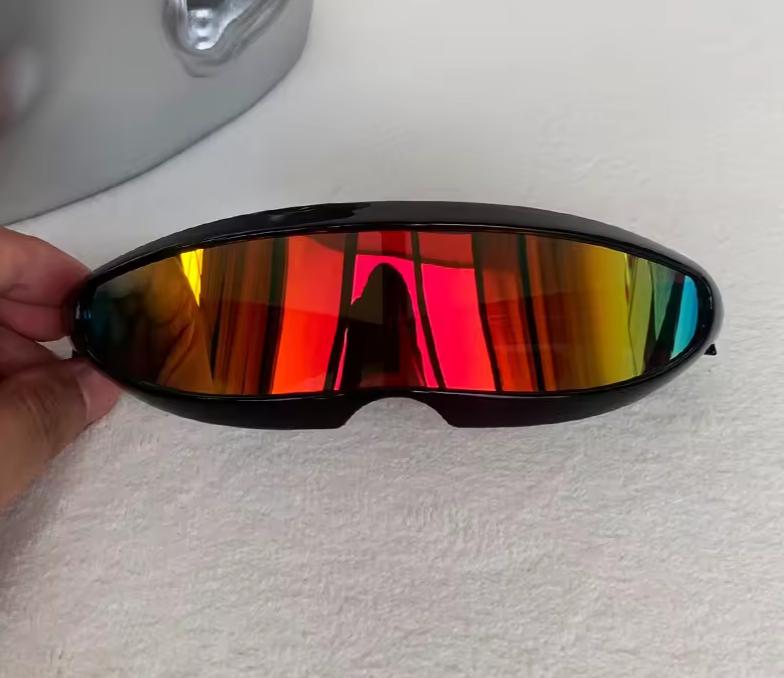 Men Mirrored Lens Costume Polarized Visor Laser UV400 Eyewear Sunglasses Glasses