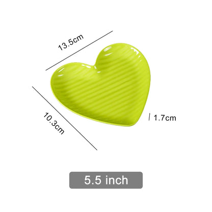 Nordic Creative Heart Shape Dipping Porcelain Salad Dessert Plate Tableware Snack Bowls Dish