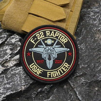 F-22 RAPTOR USAF FIGHTER Embroidered Patch Iron-On Sewing Clothes Patches Applique
