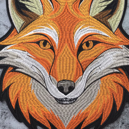 Mushroom Orange Foxes Motorcycle Embroidered Animal Patch Appliques Iron on Patches Badge Clothes Sewing