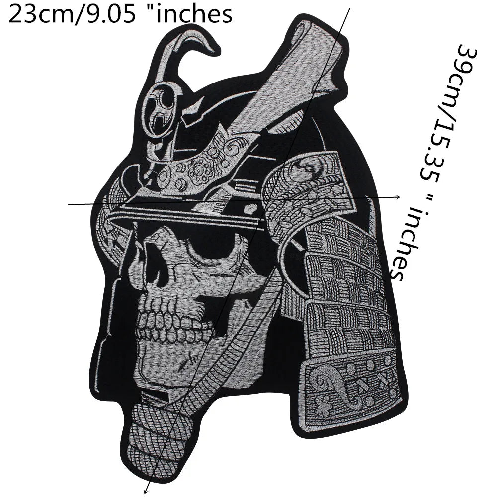 Fashion Helmet Skull Embroidered Patch Appliques Iron on Patches Badge Clothes Sewing