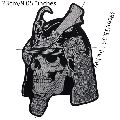 Fashion Helmet Skull Embroidered Patch Appliques Iron on Patches Badge Clothes Sewing