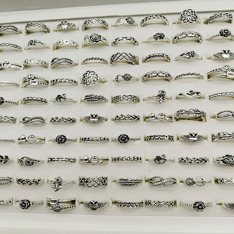 20pcs/Lot Wholesale Antique Vintage Design Finger Rings Set Mix Styles