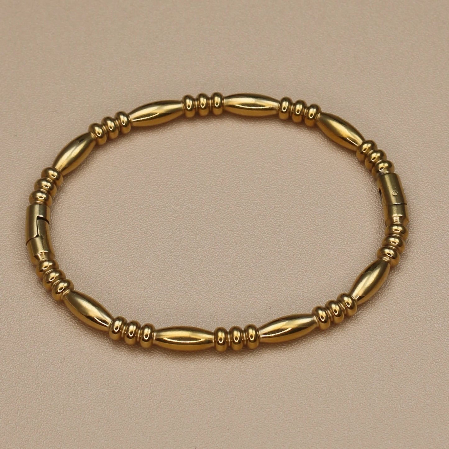 Fashion Stainless Steel Crystal Charm Gold Color Bracelet Women's Bangle