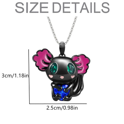 Women Fashion Black Cute Zircon Cartoon Pendant Necklace