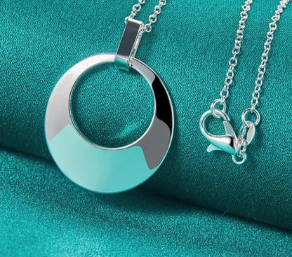 Women 925 Sterling Silver Sickle Chain Charm Pendant Necklace
