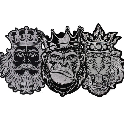 Embroidery Black White Crown Patch Appliques Iron on Patches Badge Clothes Sewing
