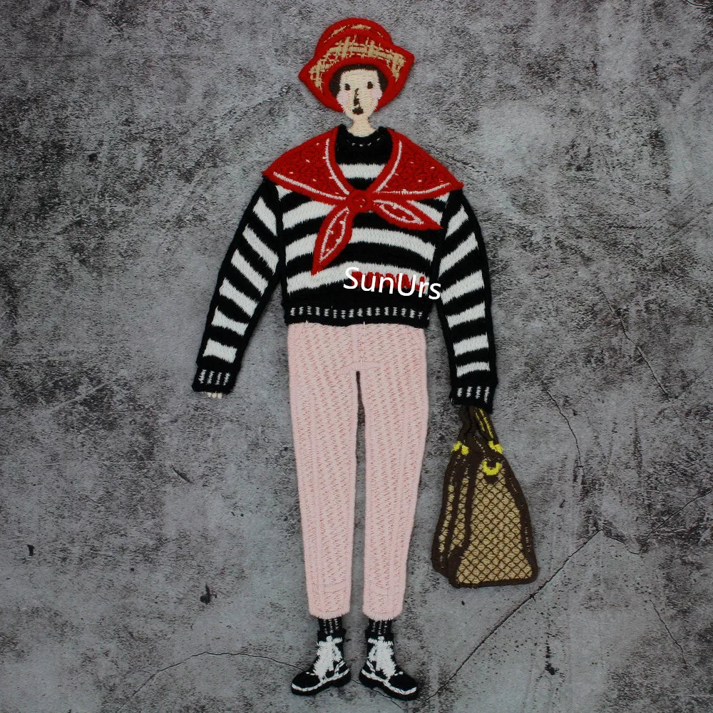 Cartoon Characters Embroidery Patches Girl Stickers sew on Clothing DIY Craft