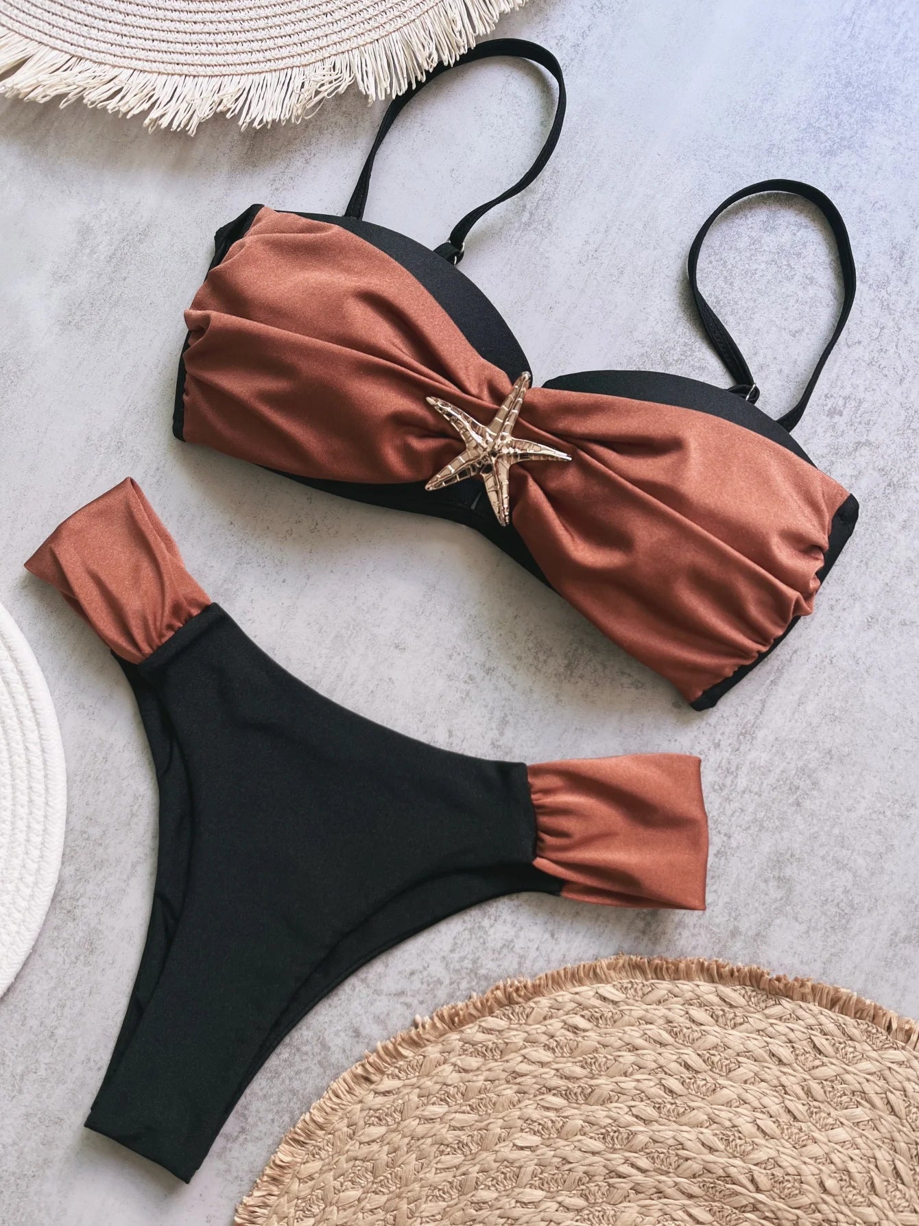 Push Up Sexy Women Swimsuit Swimwear High Cut Patchwork Bikini Bathing Swimming Suit