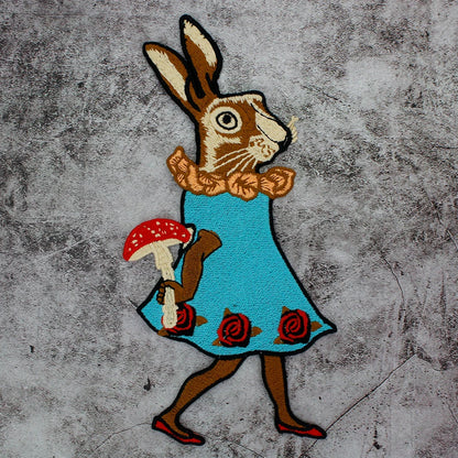 Cartoon Rabbit Embroidery Patches for Clothing Animal Transfer Appliques Badge DIY Sticker Sewing