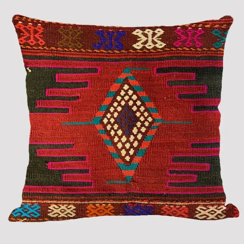 Luxury Plush Both Sides Print Bohemian Patterns Kilim Carpet Cushions Case Sofa Pillowcase Decor
