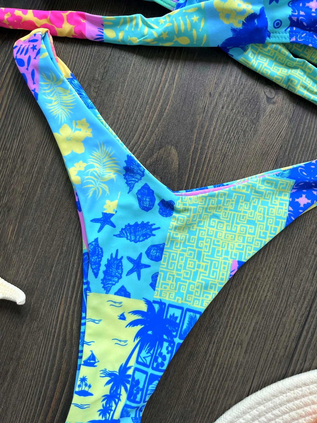 Sexy Colorful Floral Printed Bikini Swimsuit Two-pieces Bikini Bather Bathing Suit