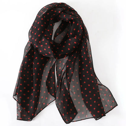 Women Fashion Printed Dot Chiffon Bandanas Beach Wrap Scarf Scarves