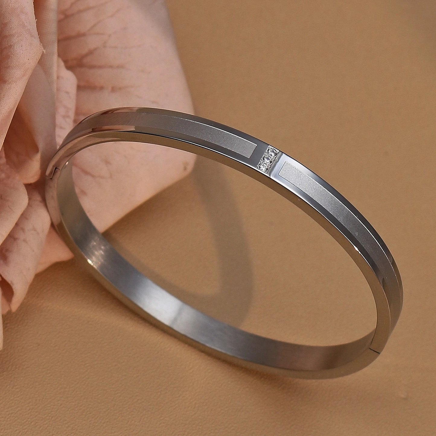 18K Plated Stainless Steel Zircon Fashion Women's Bracelet Bangles Gifts