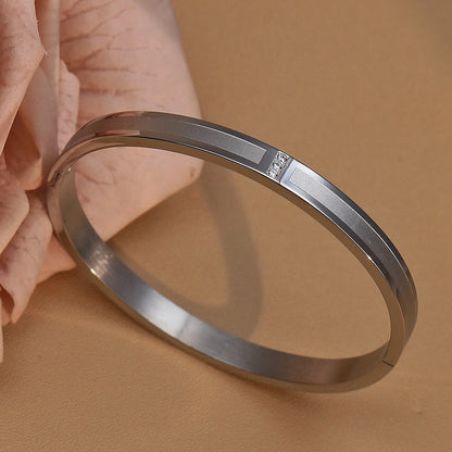 18K Plated Stainless Steel Zircon Fashion Women's Bracelet Bangles Gifts