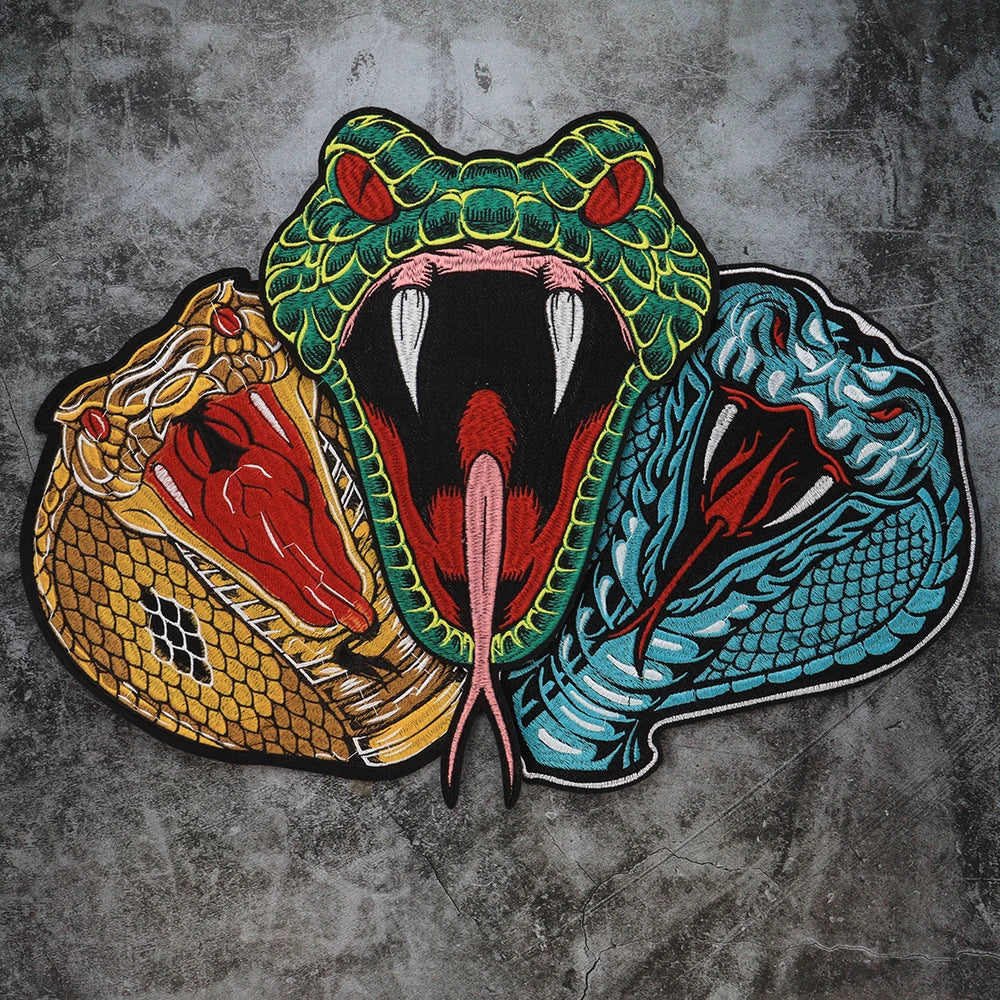 Animal Dragon Face Embroidery Patch Appliques Iron on Patches Badge Clothes Sewing