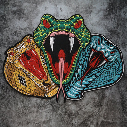 Animal Dragon Face Embroidery Patch Appliques Iron on Patches Badge Clothes Sewing