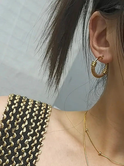 Exaggerated 18K Gold Plated Stainless Steel Women's Earrings Jewelry Gifts