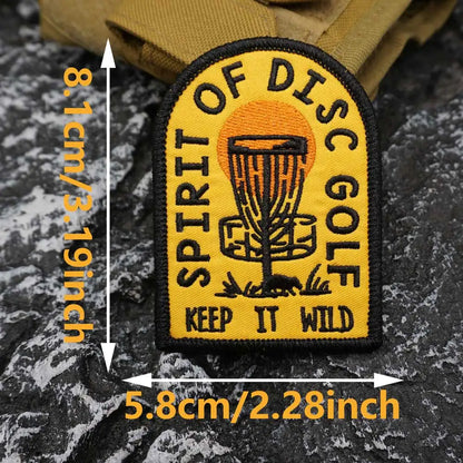 Spirit of Disc Golf Keep It Wild Embroidered Patch Iron-On Sewing Clothes Patches Applique