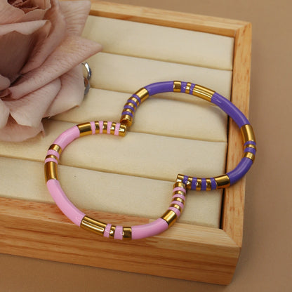 Waterproof High-end Enamel Open Retro Fashion Delicate Bangle Bracelet