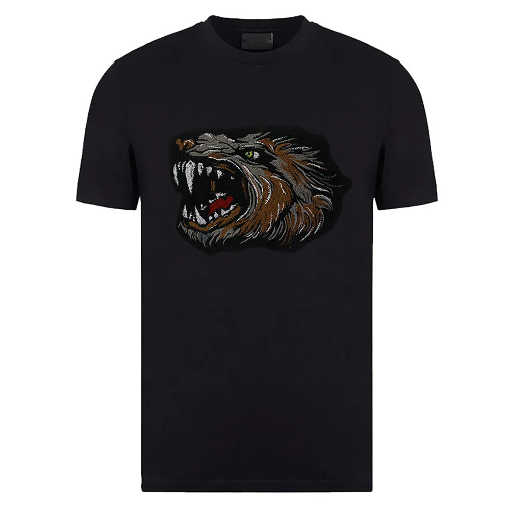 Large Size Biker Applique Fierce Tiger head Embroidery Patches Iron on for Clothes Animal Stickers Patch