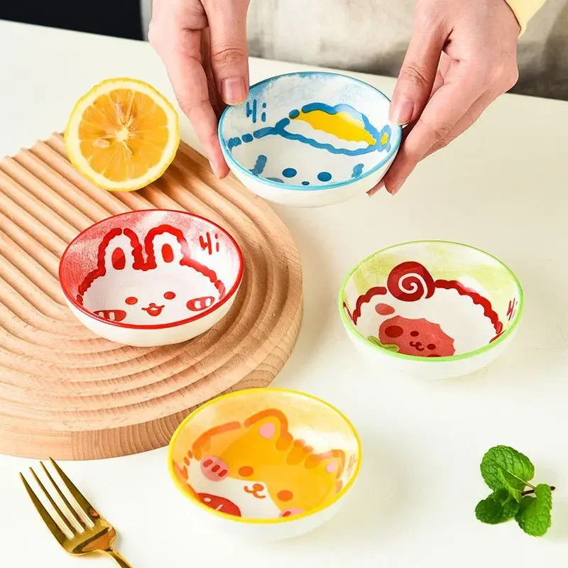 Small Animal Ceramic Butter Mustard Sushi Vinegar Soy Porcelain Dip Dishes Sauce Plates