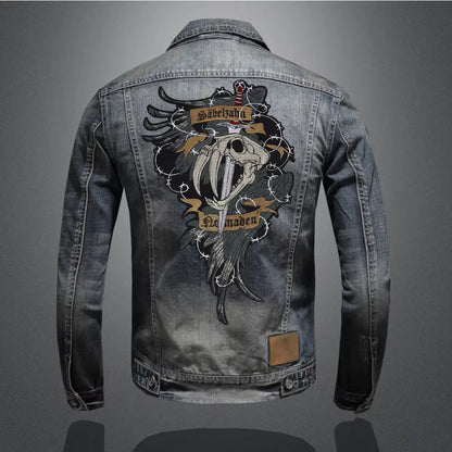 Sword inserted Dinosaur Head Embroidery Patch Appliques Iron on Patches Badge Clothes Sewing
